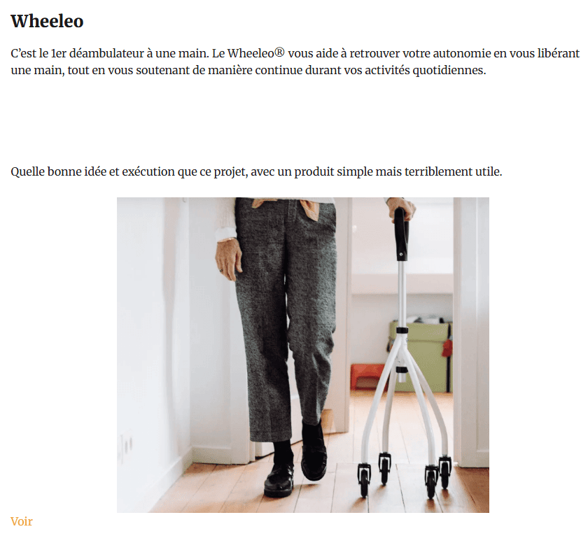 Article REVA2024 avec visuel du Wheeleo®